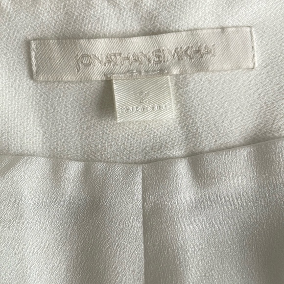 Jonathan Simkhai white flare pleated pants trousers, size US 2 - Picture 11 of 13